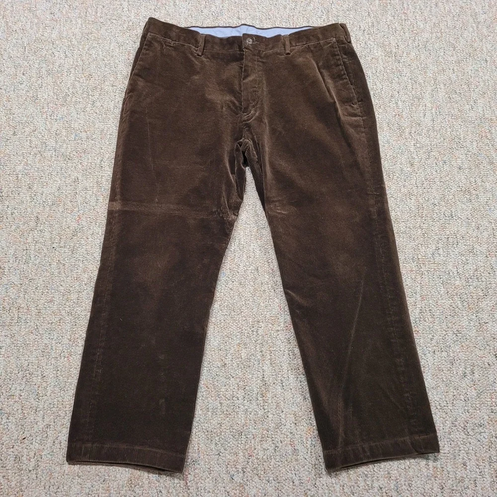 Polo Ralph Lauren Corduroy Pants Mens 38 Brown‎ Classic Fit Straight Cropped